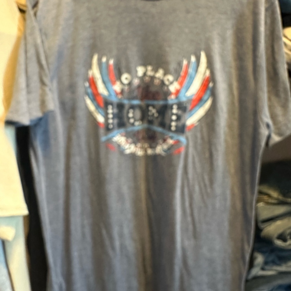 Charcoal Graphic Tee with Wing Design